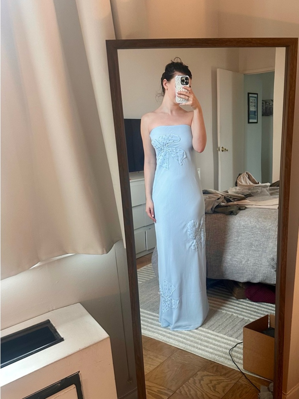 Peppermayo Strapless Light Blue Maxi Dress - Picture 2 of 3